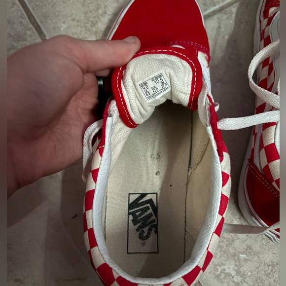 Men's Old Skool Checkerboard Racing Red Vans - Picture 3 of 4